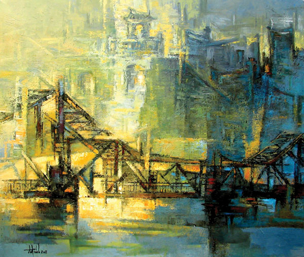 VŨ ĐĂNG ĐÍNH - Cầu Long Biên. Sơn dầu. 100x120cm. 2011 VŨ ĐĂNG ĐÍNH - Cầu Long Biên. Sơn dầu. 100x120cm. 2011