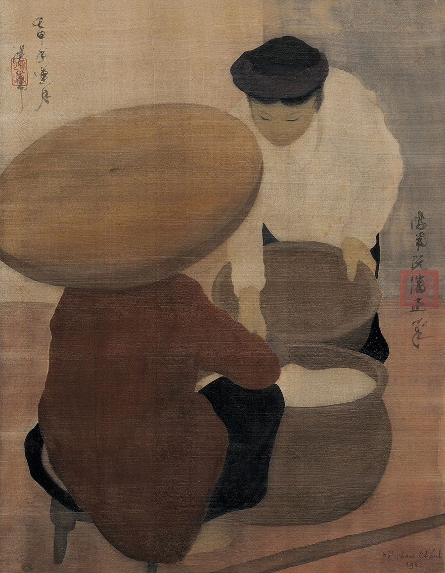Người bán gạo La Marchande de Riz tranh lụa Nguyễn Phan Chánh 1932