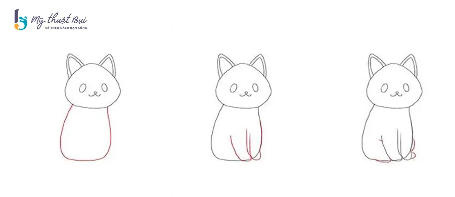 Vẽ thân và chân mèo chibi Vẽ thân và chân mèo chibi