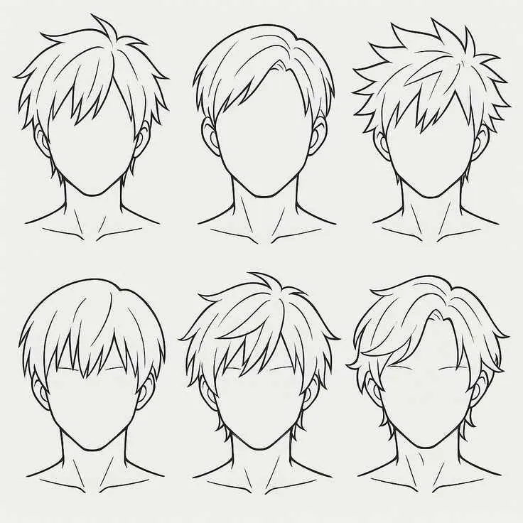 Kiểu vẽ tóc anime nam
