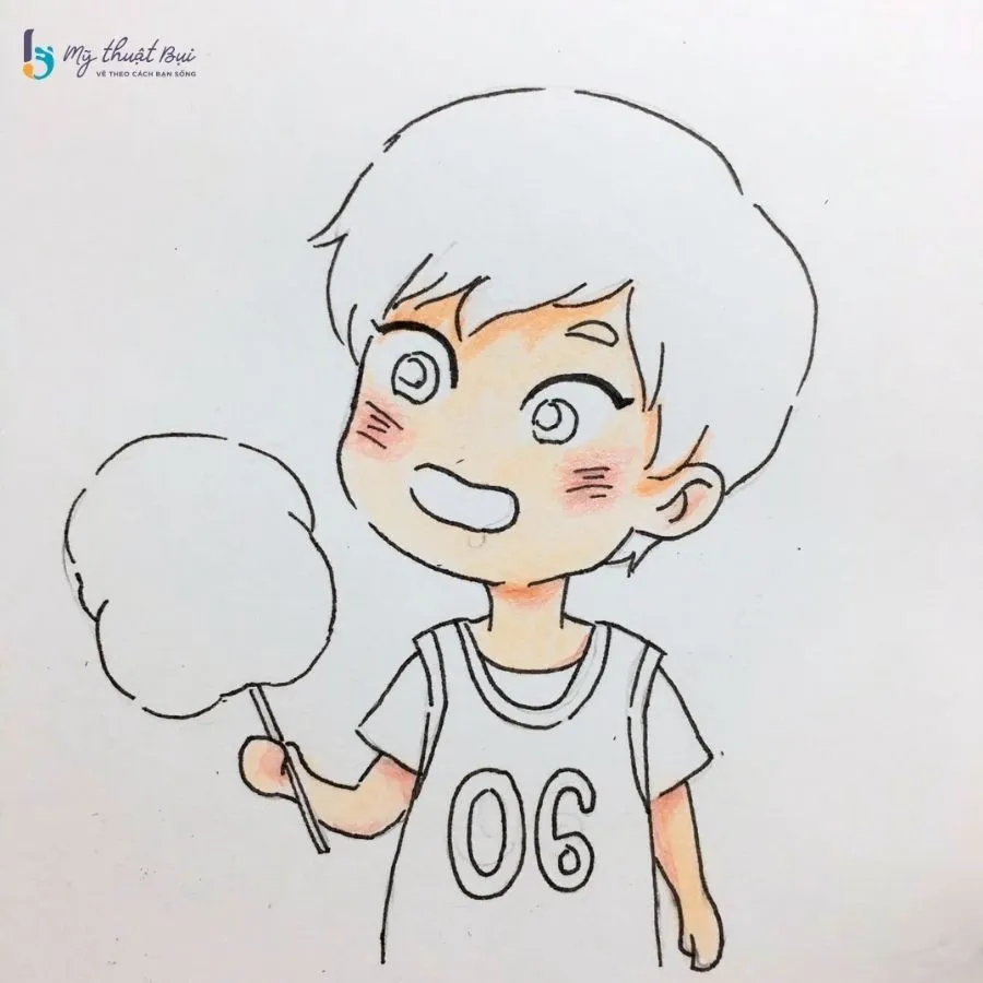 Tô màu với bút chì màu cho tranh vẽ anime nam Tô màu với bút chì màu cho tranh vẽ anime nam