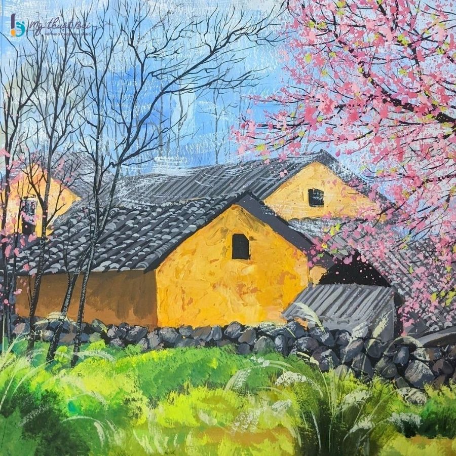 Tranh phong cảnh đẹp về làng quê