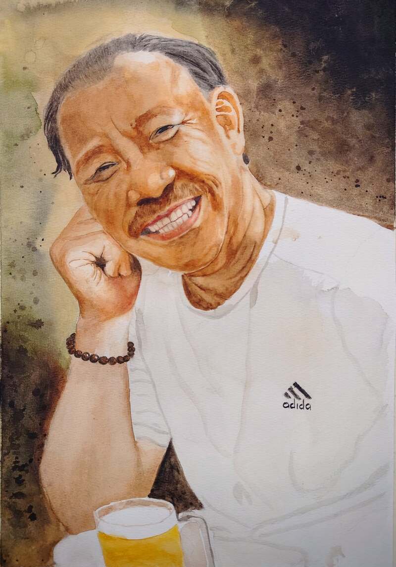 Tranh chân dung màu nước đẹp