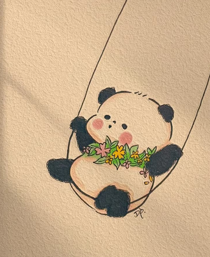 Hình vẽ gấu trúc cute dễ thương Hình vẽ gấu trúc cute dễ thương