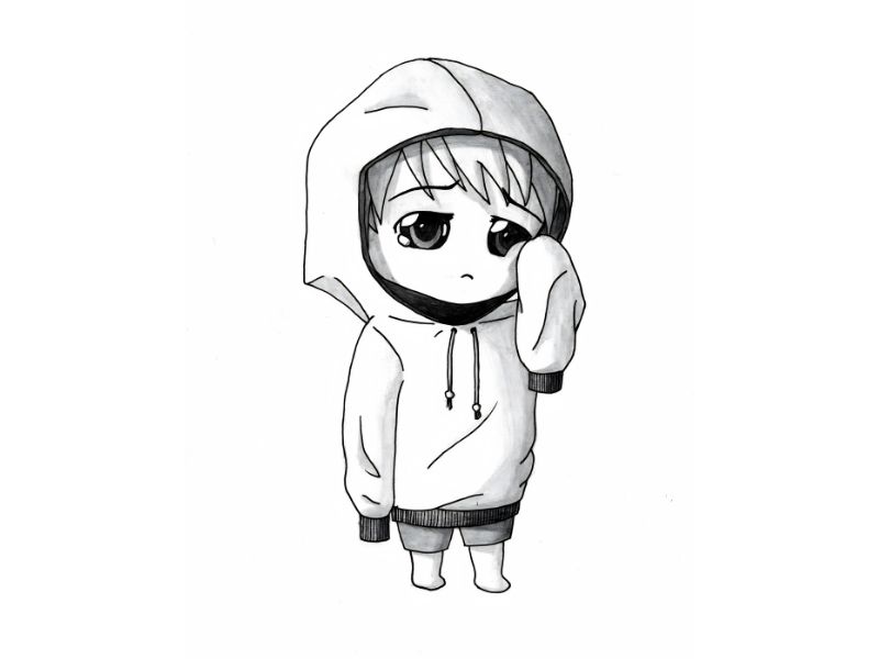 Tranh vẽ chibi nam đơn giản