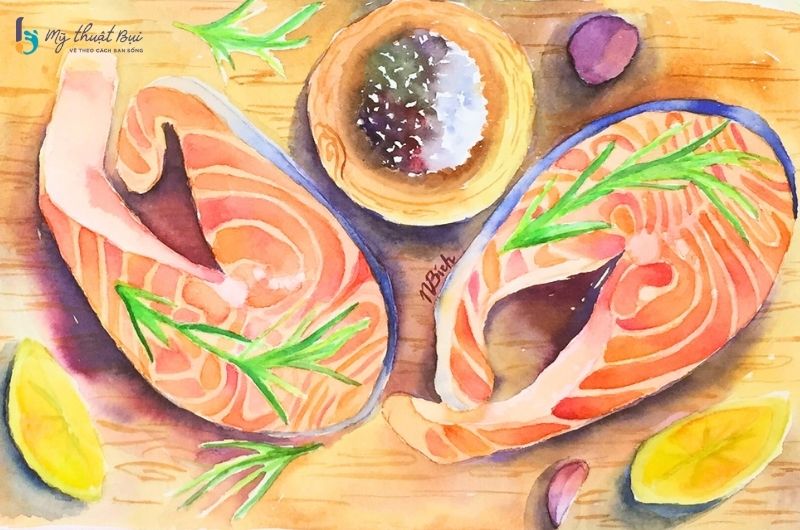 Tranh màu nước chủ đề ẩm thực Tranh màu nước chủ đề ẩm thực