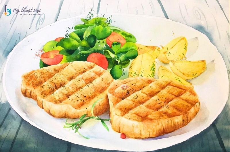 Tranh màu nước chủ đề ẩm thực Tranh màu nước chủ đề ẩm thực