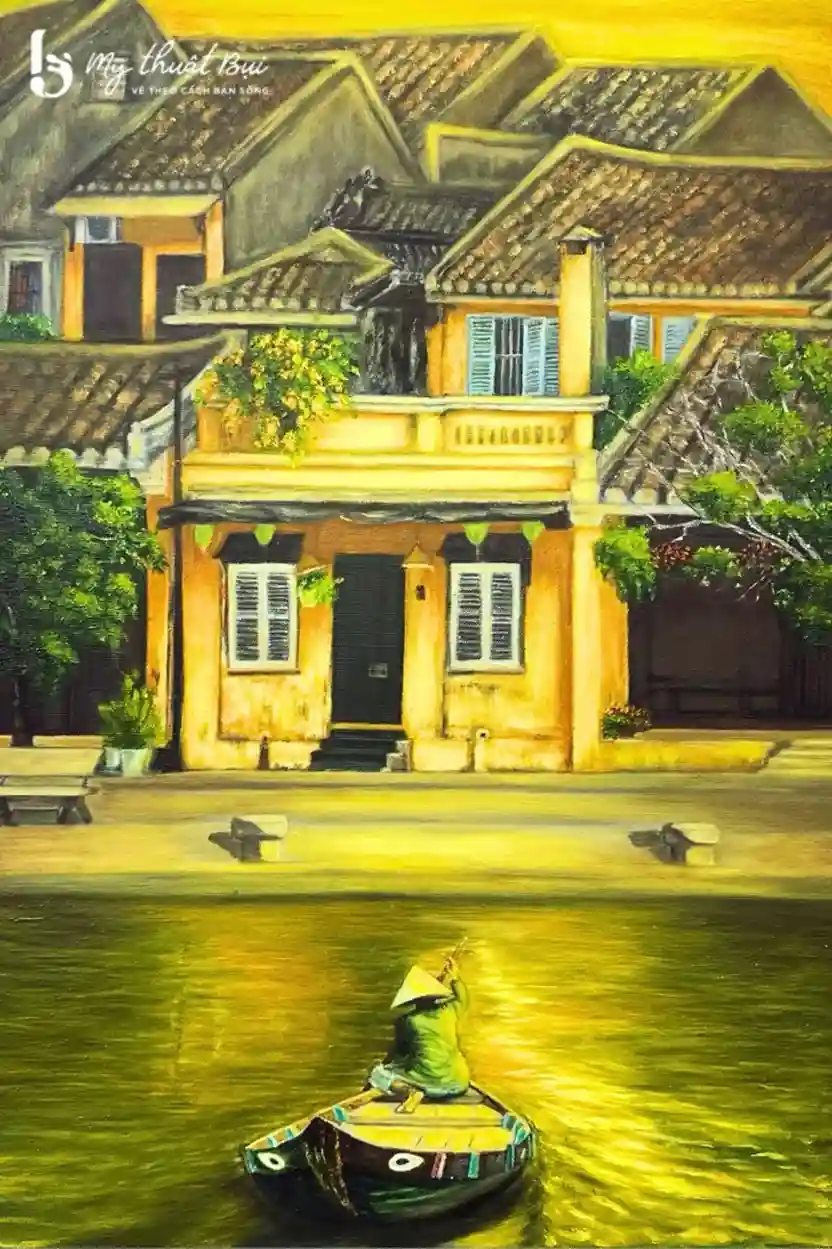 Tranh vẽ ngôi nhà Việt Nam