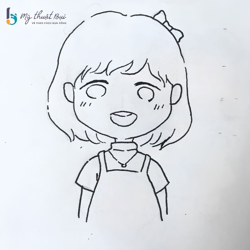 Đi nét lại cho hình vẽ chibi nữ Đi nét lại cho hình vẽ chibi nữ