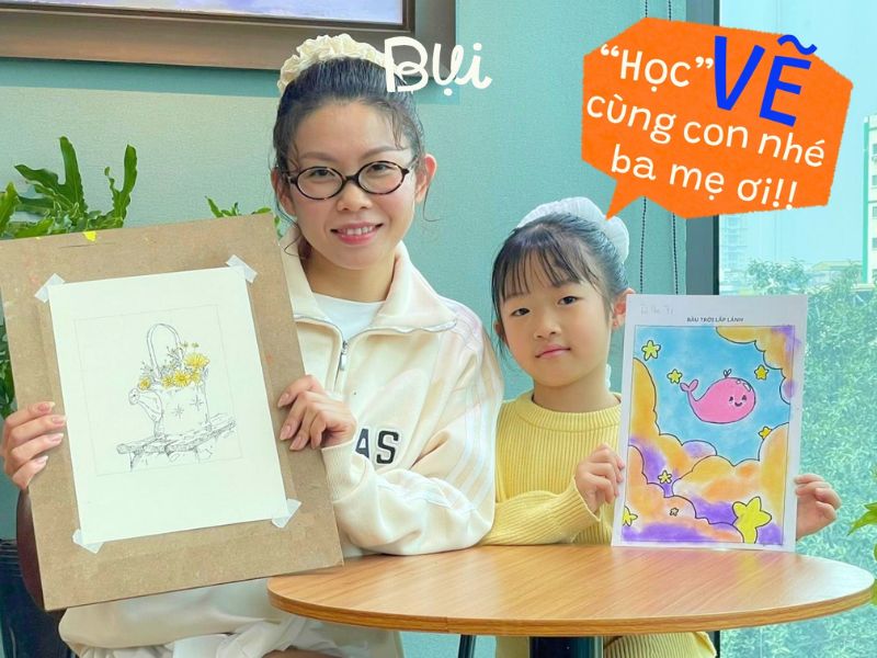 Sự trưởng thành của con sau khóa học vẽ tại Bụi Nhỏ