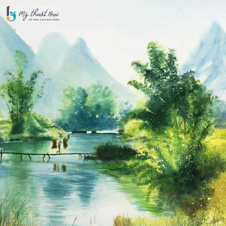 Tranh phong cảnh màu nước 2