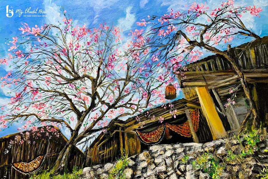 Tranh phong cảnh ngày tết