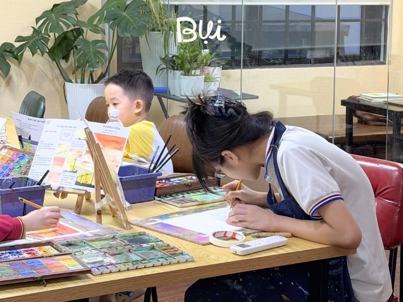 Những tiến bộ của con sau thời gian học vẽ tại Bụi