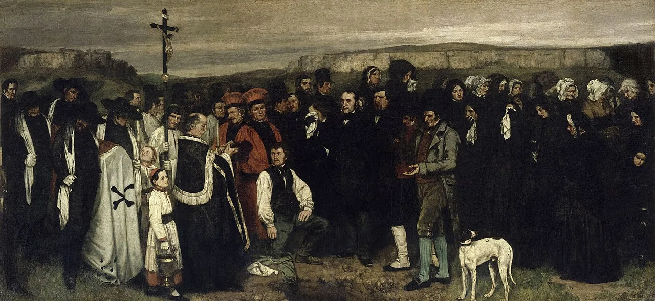 Kiệt tác sơn dầu Đám tang ở Ornans A Burial at Ornans tại bảo tàng Musee d'Orsay