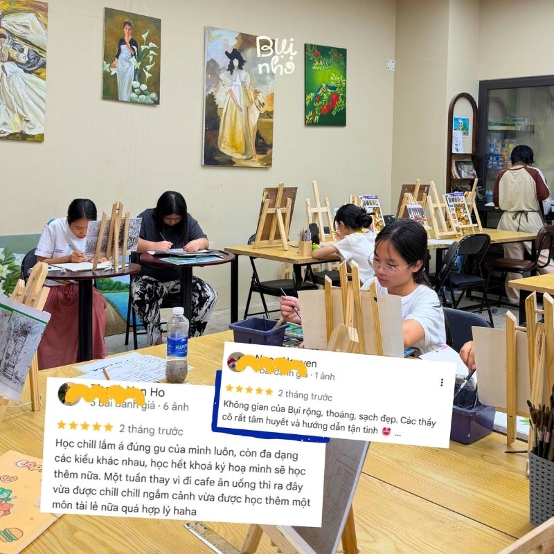 Đánh giá của ba mẹ ở Hà Nội về lớp học vẽ cho trẻ em của Bụi Nhỏ