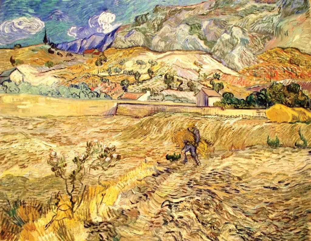 Tác phẩm Ruộng có rào chắn với người nông dân, Vincent van Gogh