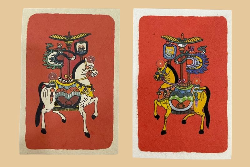 Tranh đỏ Kim Hoàng giấy dó