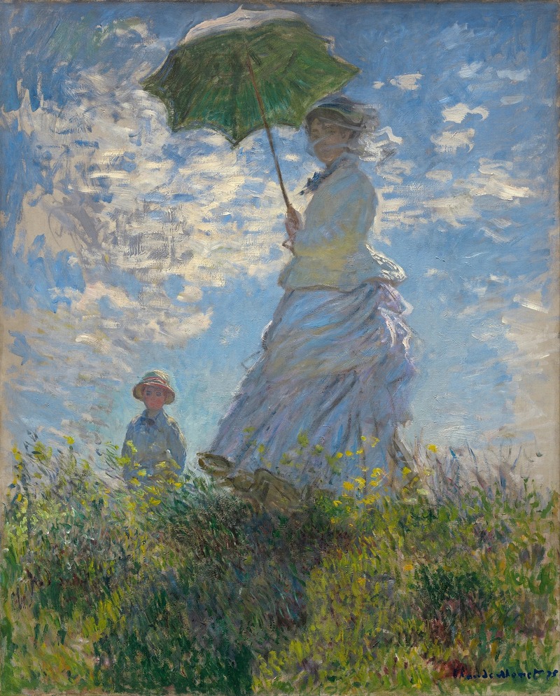 Woman with a Parasol - Madame Monet and Her Son (1875)