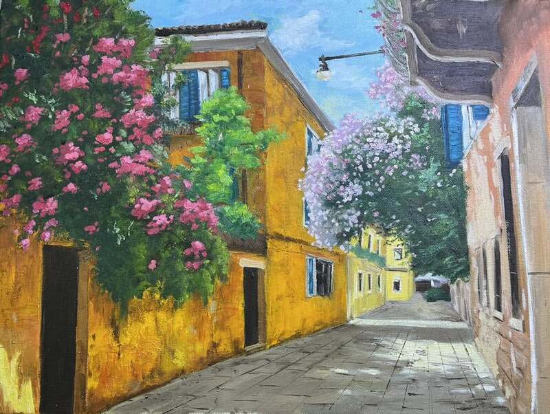 Tranh phong cảnh màu Acrylic